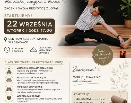 Joga w Adamówce: start zajęć 22 września