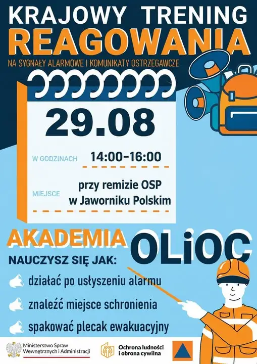 Krajowy Trening Reagowania w Jaworniku Polskim – zaproszenie dla mieszkańców
