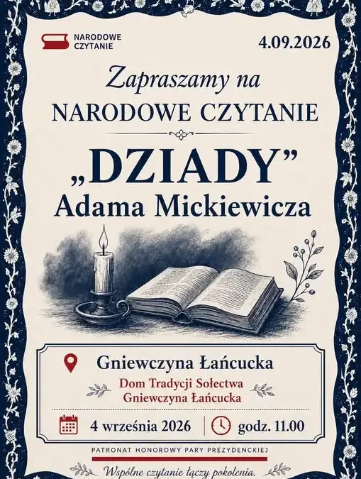 Narodowe Czytanie „Dziadów” w Gnieźnie – spotkajmy się 4 września