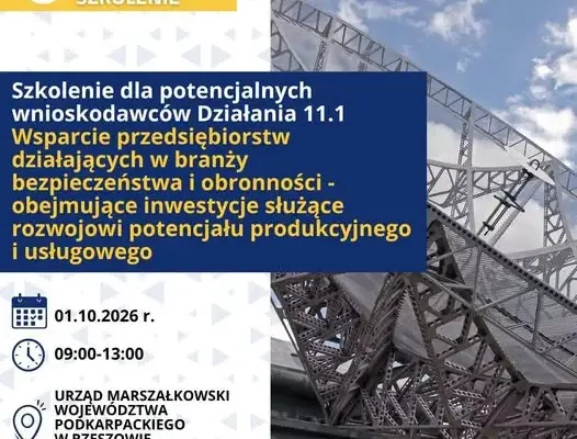 Bezpłatne szkolenie o finansowaniu firm z branży bezpieczeństwa i obronności