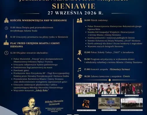 Sieniawa świętuje 350-lecie nadania praw miejskich – znamy program jubileuszu