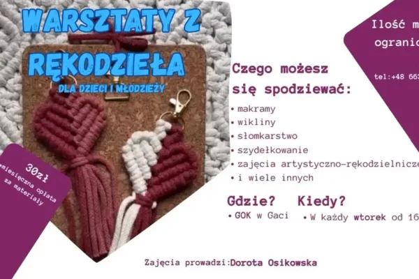 Rusza nowy cykl zajęć z rękodzieła dla dzieci w GOK Gaca