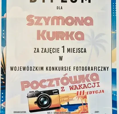 Sukces uczniów w wojewódzkim konkursie fotograficznym „Pocztówka z wakacji”