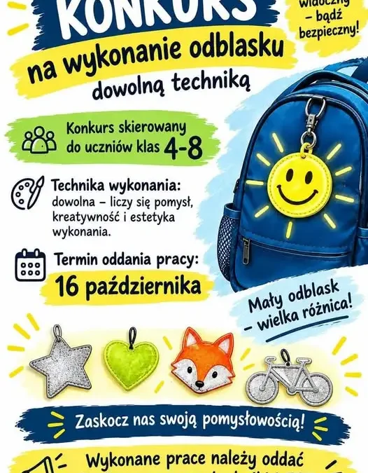 Konkurs na bezpieczny odblask w szkole w Tryńczy – Dni Odblasku