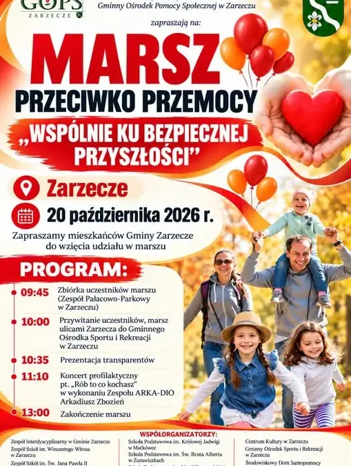 Marsz przeciw przemocy w Gminie Zarzecze – 6 października 2026