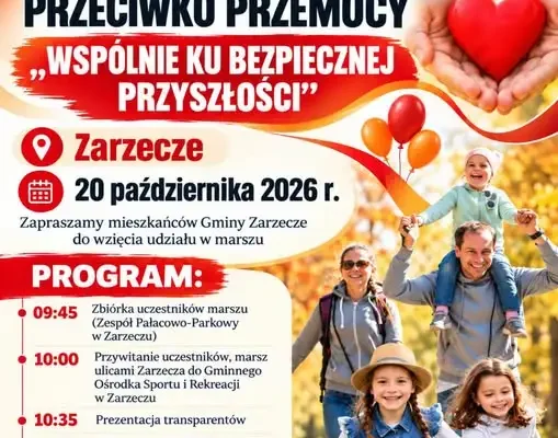 Marsz przeciw przemocy w Gminie Zarzecze – mieszkańcy pokażą jedność