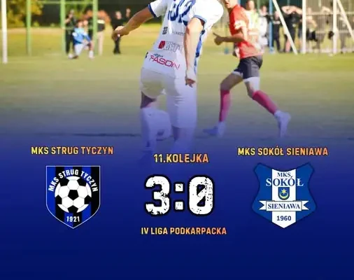 Strug Tyczyn 3:0 MKS Sokół Sieniawa – bez punktów w wyjazdowym meczu