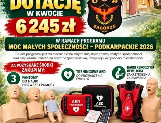OSP Zagórze z kolejnym dofinansowaniem na szkolenia z pierwszej pomocy