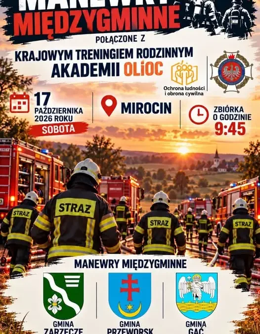 Manewry międzygminne w Mirocinie – wspólne ćwiczenia OSP już w sobotę