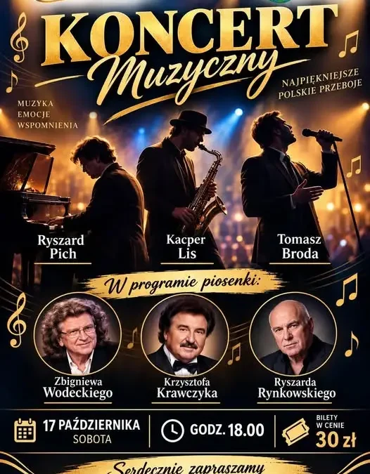 Koncert „Najpiękniejsze Polskie Przeboje” w Adamówce już 17 października