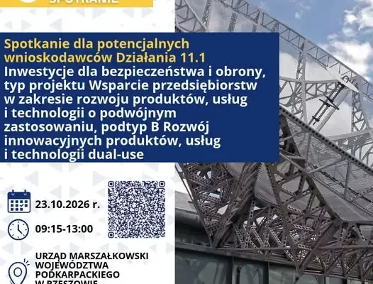 Bezpłatne spotkanie o dofinansowaniu innowacji dual-use na Podkarpaciu