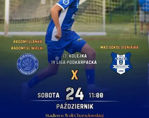 Sokół Sieniawa zagra w sobotę z Radomyślanką Radomyśl Wielki
