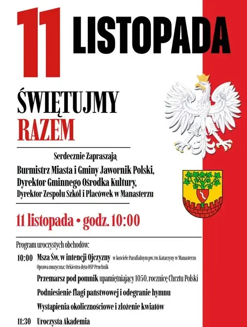 Jawornik Polski zaprasza na obchody 108. rocznicy odzyskania niepodległości