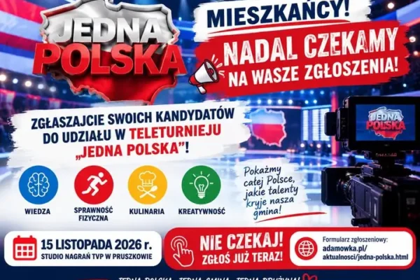 Gmina Adamówka szuka kandydatów do teleturnieju „Jedna Polska”